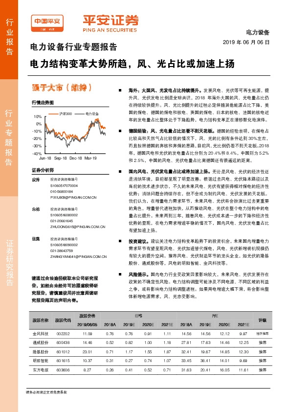 电力设备行业专题报告：电力结构变革大势所趋，风、光占比或加速上扬