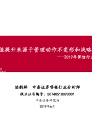 2019年保险行业中期投资策略：寿险估值提升来源于管理动作不变形和战略的持续稳定