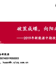 2019年新能源中期投资策略:破茧成蝶,向阳而生