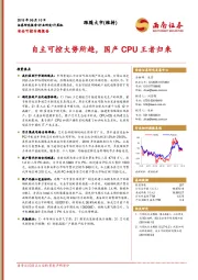 计算机行业安全可控专题报告：自主可控大势所趋，国产CPU王者归来