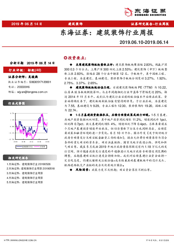 建筑装饰行业周报