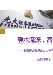 非银行金融行业2019年下半年投资策略：静水流深，潜龙勿用