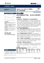 基础化工行业2019年中期策略&6月份投资策略：库存周期逐步见底，龙头企业投资价值突显