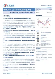 钢铁行业2019年中期投资策略：结构重于趋势，建议关注细分板块优质龙头