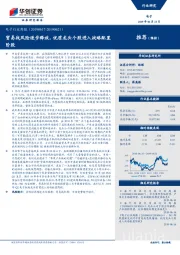 电子行业周报：贸易战风险逐步释放，优质龙头个股进入战略配置阶段