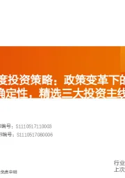 2019年半年度投资策略：政策变革下的医药行业确定性与不确定性，精选三大投资主线