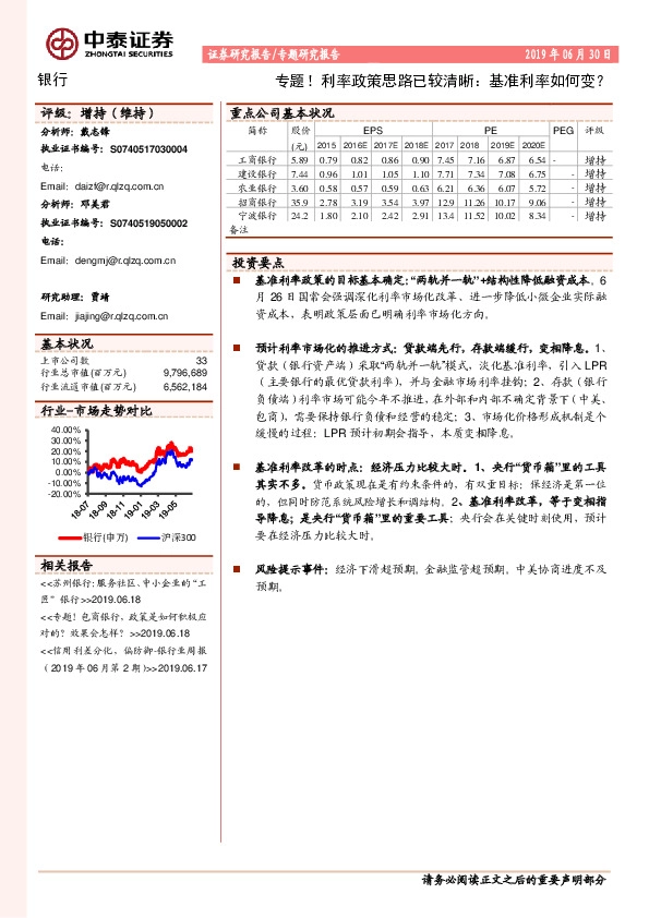 银行专题研究报告：专题！利率政策思路已较清晰：基准利率如何变？
