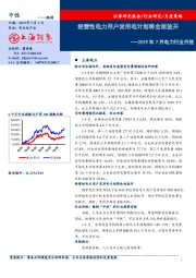 2019年7月电力行业月报：经营性电力用户发用电计划将全面放开