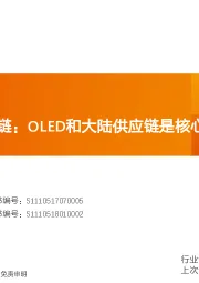 电子行业专题研究：全球显示产业链：OLED和大陆供应链是核心主线