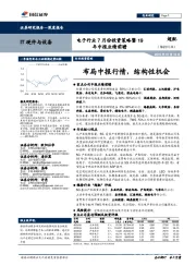 电子行业7月份投资策略暨19年中报业绩前瞻:布局中报行情,结构性机会