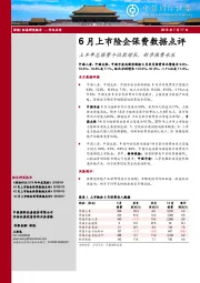 6月上市险企保费数据点评：上半年总保费个位数增长，新单保费承压