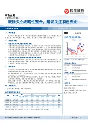 有色金属行业研究：鼓励央企战略性整合，建议关注有色央企