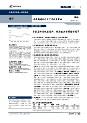 非金属建材行业7月投资策略：中长期布局优质龙头，短期重点推荐隐形冠军
