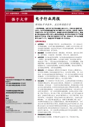 电子行业周报：科创板开市在即，关注科技股行情