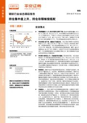 钢铁行业动态跟踪报告：持仓集中度上升，持仓份额继续低配