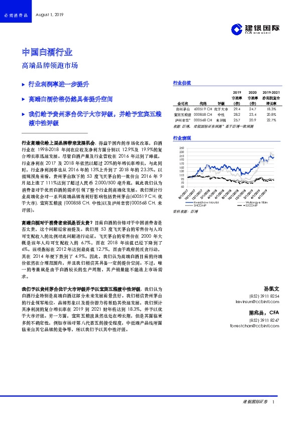中国白酒行业：高端品牌领跑市场