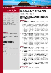 化工行业集中度专题研究：政策推动下的内部分化