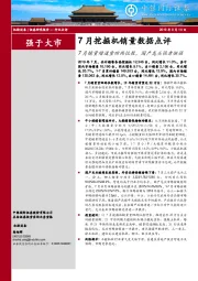 7月挖掘机销量数据点评：7月销量增速重回两位数，国产龙头强者恒强