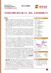化工行业周观点：台风影响DMC报价大幅上行，棕油、豆油价格继续上行