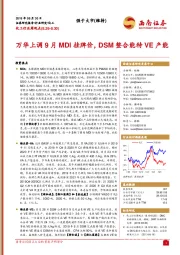 化工行业周观点：万华上调9月MDI挂牌价，DSM整合能特VE产能