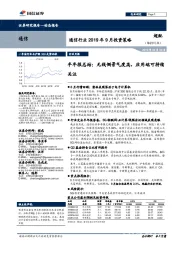 通信行业2019年9月投资策略：半年报总结：无线侧景气度高，应用端可持续关注