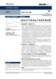 房地产行业专题：2019年中国房地产投资形势观察