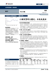 银行行业专题：小微信贷两大模式：水泥或鼠标