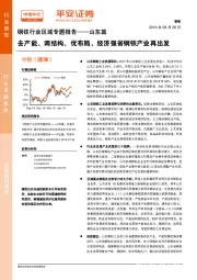 钢铁行业区域专题报告——山东篇：去产能、调结构、优布局，经济强省钢铁产业再出发