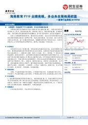 教育行业周报:海亮教育FY19业绩亮眼,多业务发展格局初显