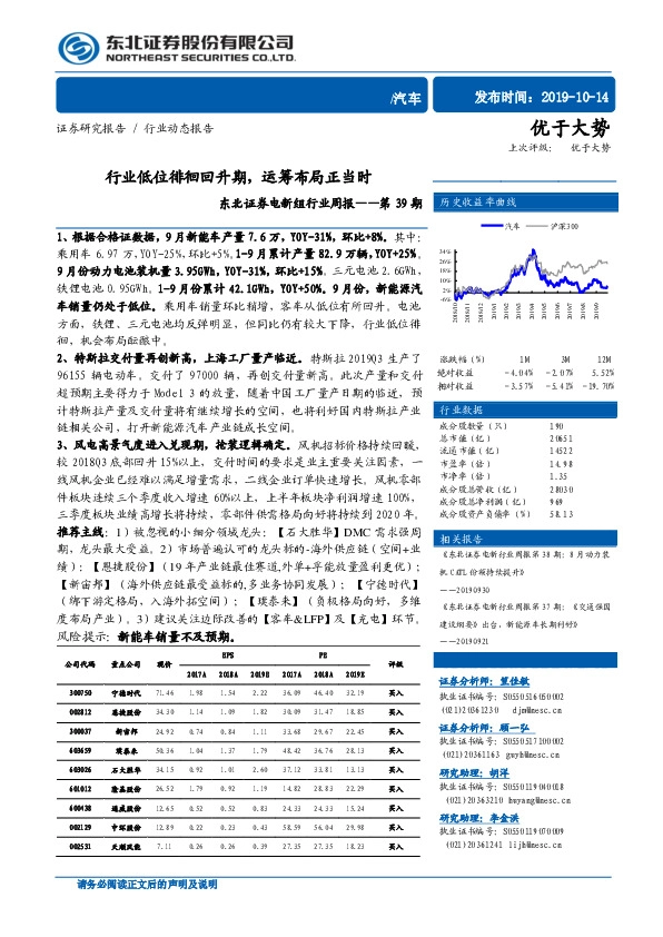 电新组行业周报第39期：行业低位徘徊回升期，运筹布局正当时