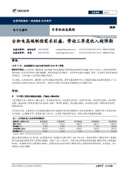 电子元器件：台积电高端制程需求旺盛，带动三季度收入超预期