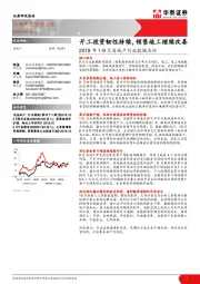 2019年1-9月房地产行业数据点评：开工投资韧性持续，销售竣工继续改善