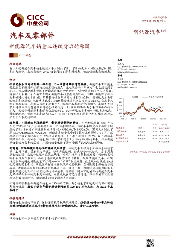 汽车及零部件：新能源汽车销量三连跌背后的原因