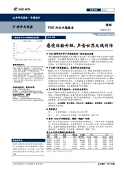 TWS行业专题报告:感受体验升级,声音世界无线同传