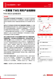 TWS耳机行业深度报告：一文看懂TWS耳机产业链奥秘