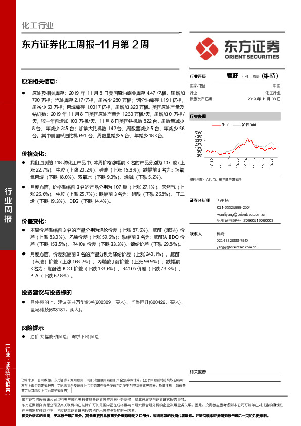 化工周报11月第2周