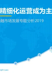 中国医疗健康消费金融市场发展专题分析2019：市场待深耕 精细化运营成为主旋律