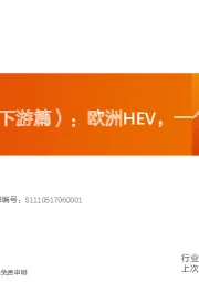 电气设备HEV专题1（下游篇）：欧洲HEV，一个不能被忽视的市场