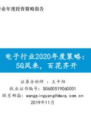 电子行业2020年度策略：5G风来，百花齐开