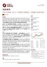 科技硬件观点聚焦：手机行业观察（11月）：短期提示估值较高，长期看好5G备货效应