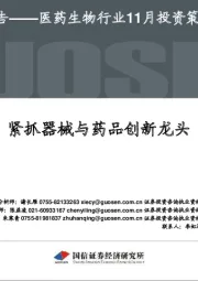 医药生物行业11月投资策略：紧抓器械与药品创新龙头