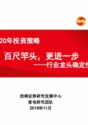 家电行业2020年投资策略：行业龙头确定性溢价-百尺竿头，更进一步