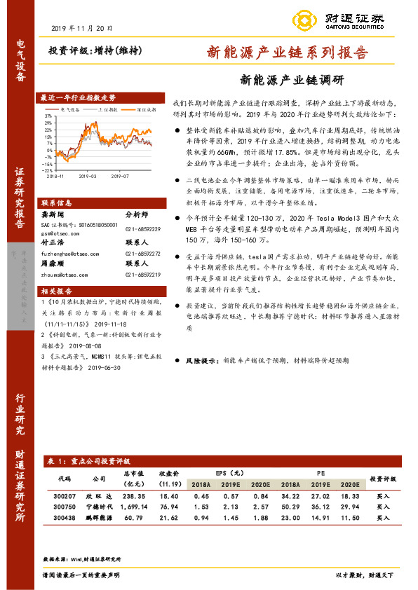 新能源产业链系列报告：新能源产业链调研