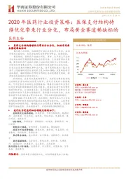 2020年医药行业投资策略：医保支付结构持续优化带来行业分化，布局黄金赛道稀缺标的