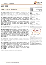 稀有金属行业研究周报:小金属:年底补库,钴价筑底上涨