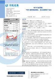 电子行业周报：TWS继续高速增长，关注消费电子龙头