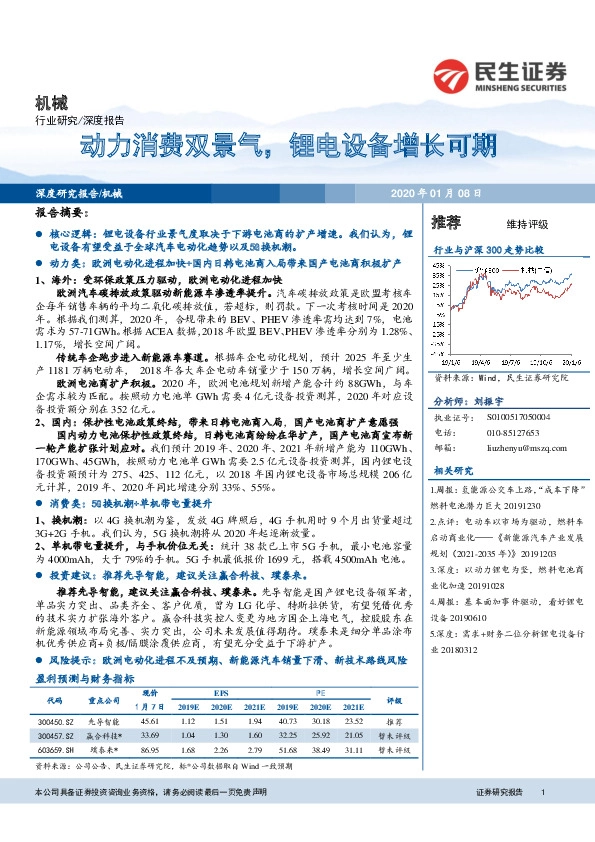 机械深度报告：动力消费双景气，锂电设备增长可期