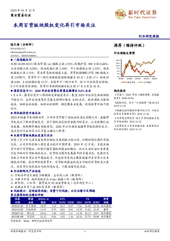 本周百货板块股权变化再引市场关注