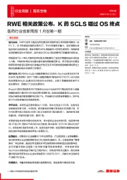 医药行业创新周报1月份第一期：RWE相关政策公布，K药SCLS错过OS终点