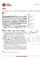 CES纪要#4（配件）：TWS/手表拉动短期业绩，AR成败决定长期命运